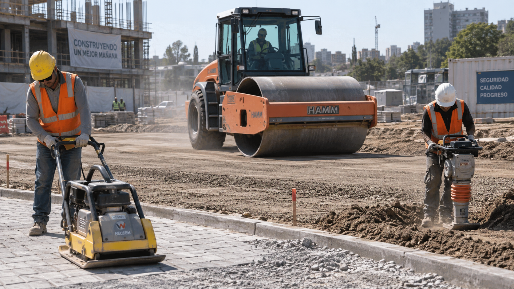 Maquinaria de compactación en alquiler